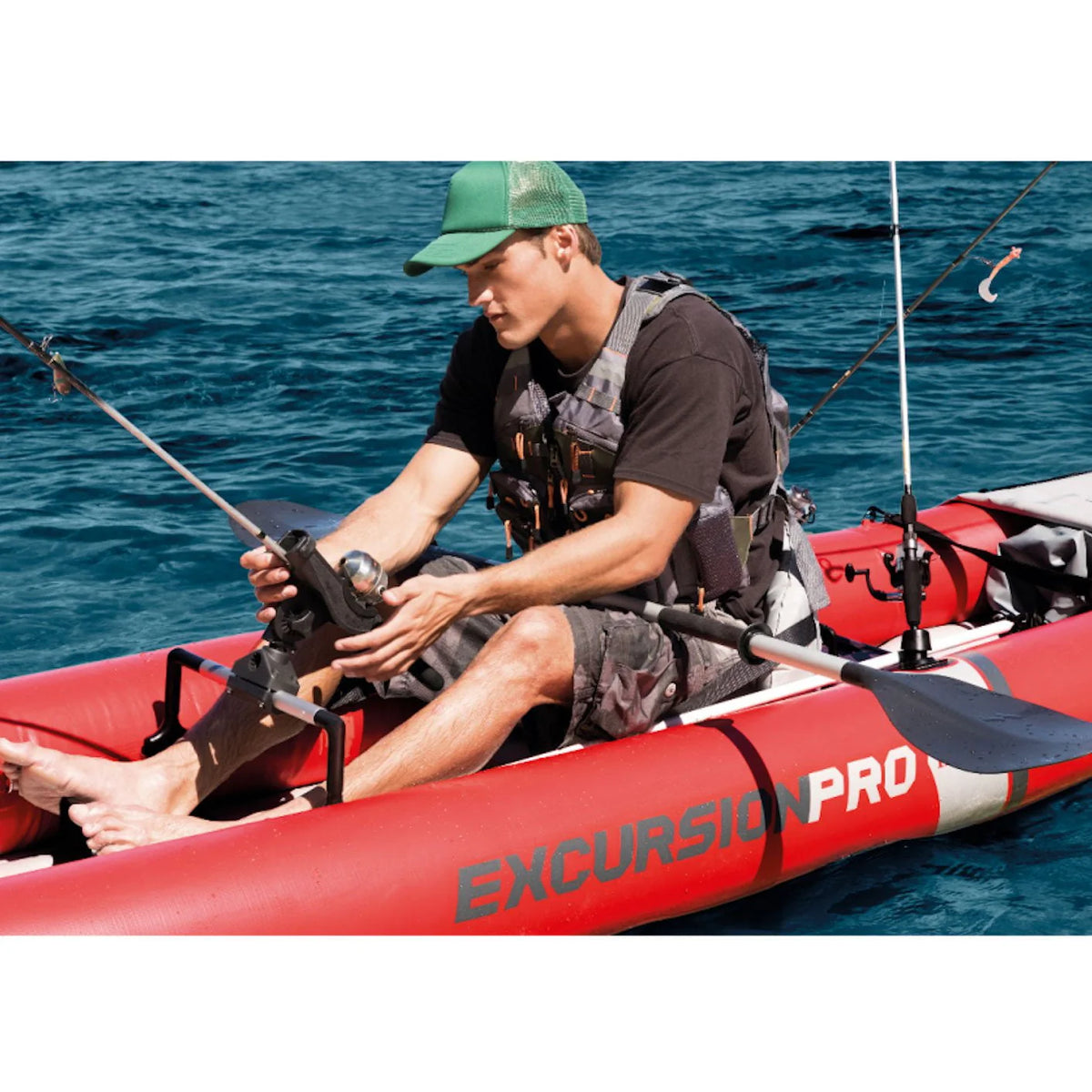 Inflatable 2 Person Vinyl Kayak with Oars & Pump, Red (2 Pack) Y346