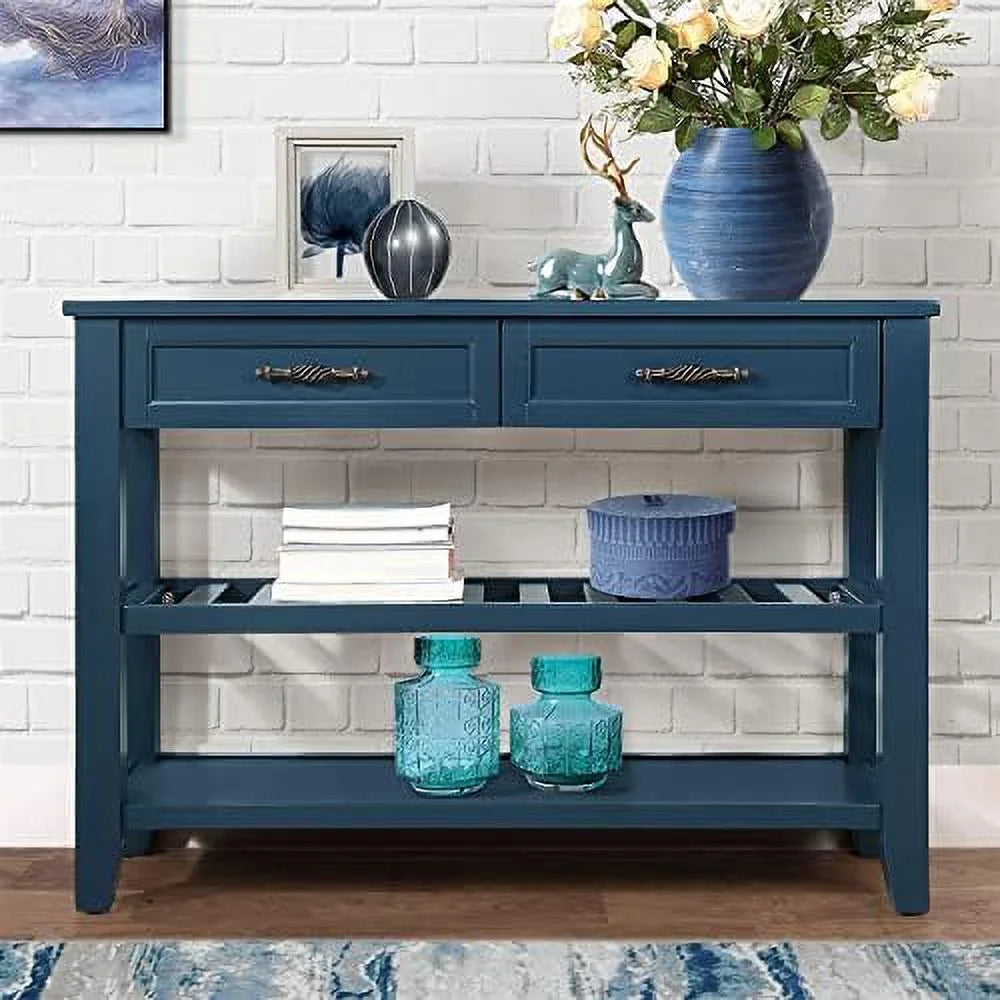 36" Narrow Long Solid Wood Console Entry Table Brown J589