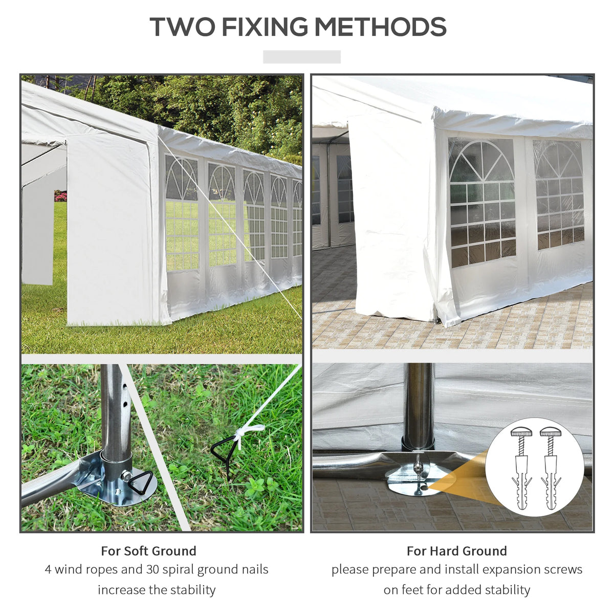 40'x20' Heavy Duty White Party Tent Canopy X14682