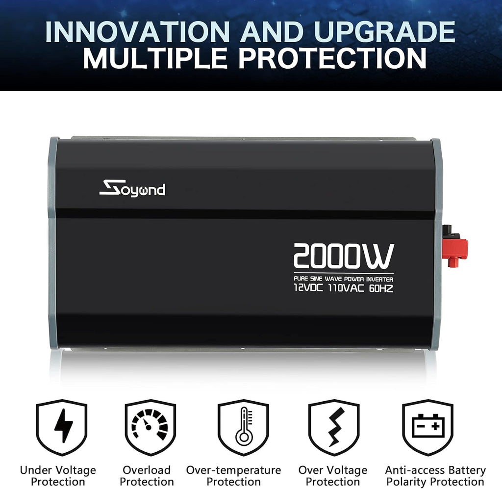 Pure Sine Wave 2000 Watt Power Inverter with Remote Controller X573107