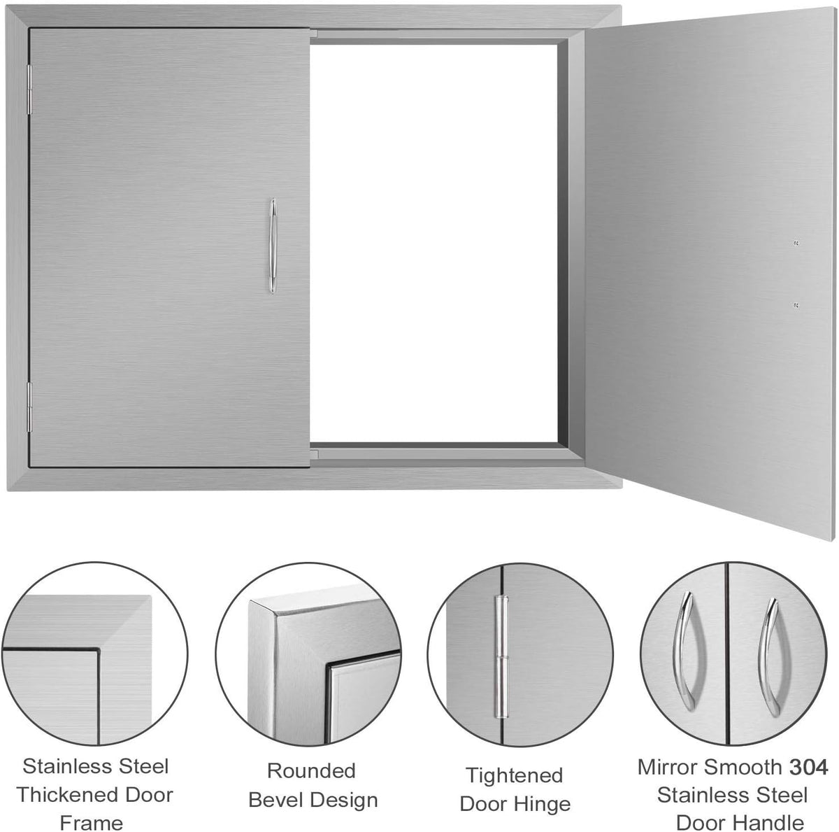 Stainless Steel Double Wall Outdoor Kitchen Doors 31W x 24H Inch X3207