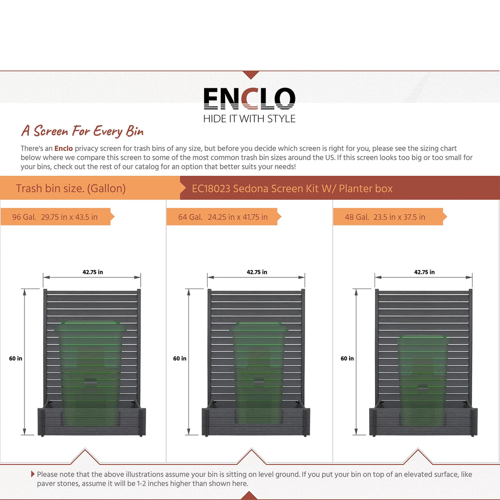 Charcoal Louvered Freestanding Screen with Planter Box G55981