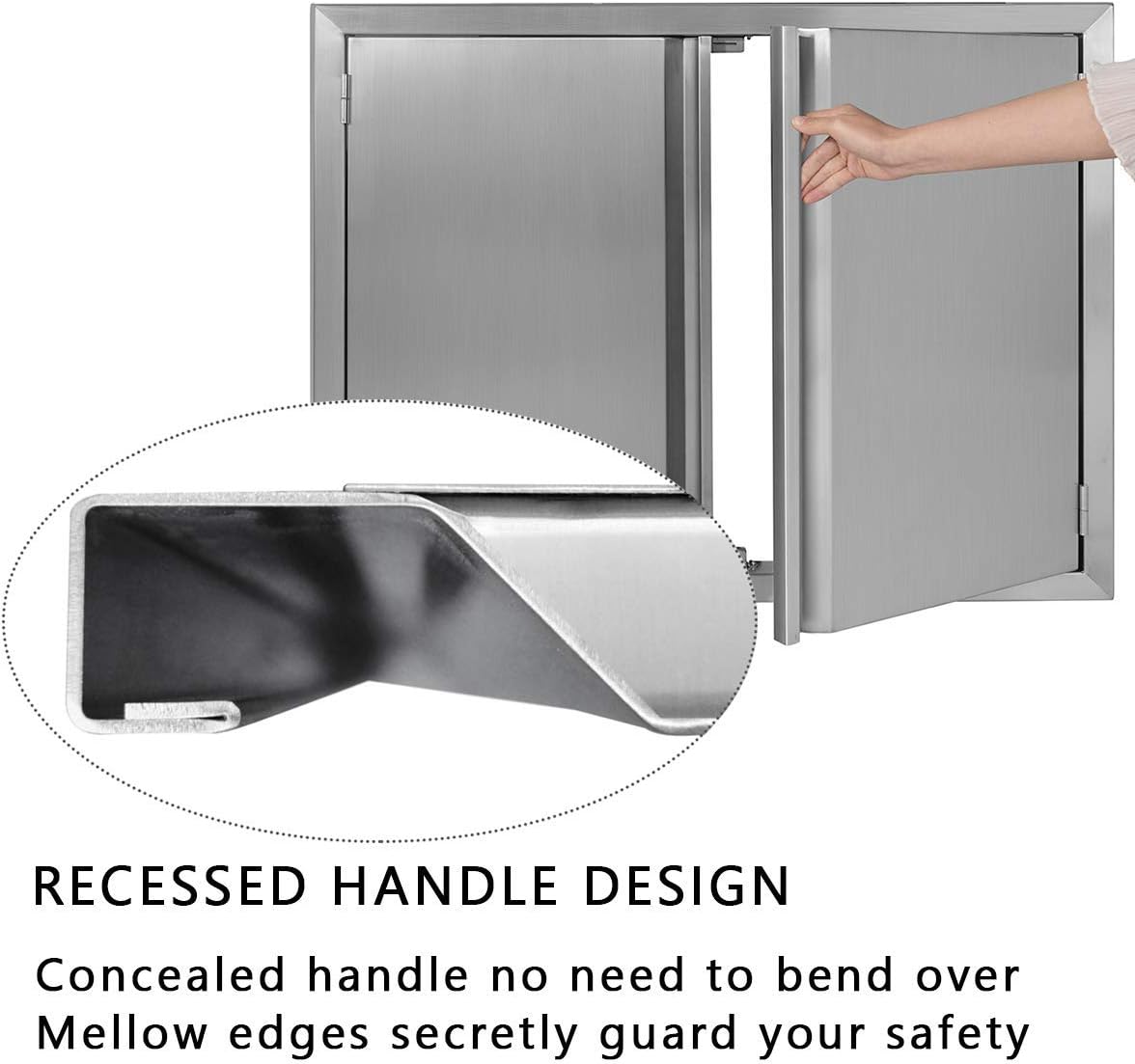 Single BBQ Access Door 304 Stainless 17 W x 24 H W9006