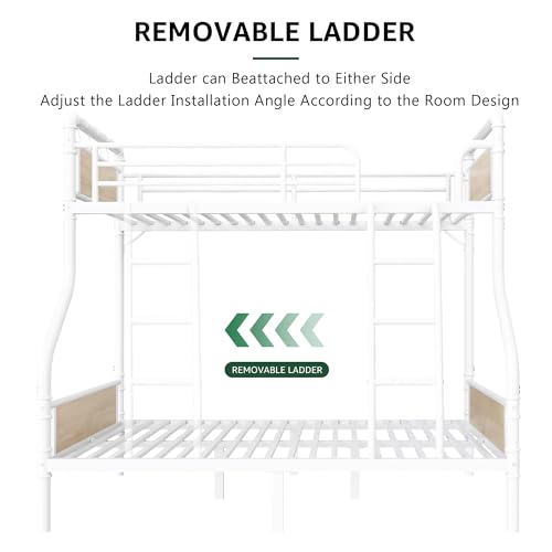 Twin Over Twin Metal Bunk Bed with Safety Guard Rails B72930