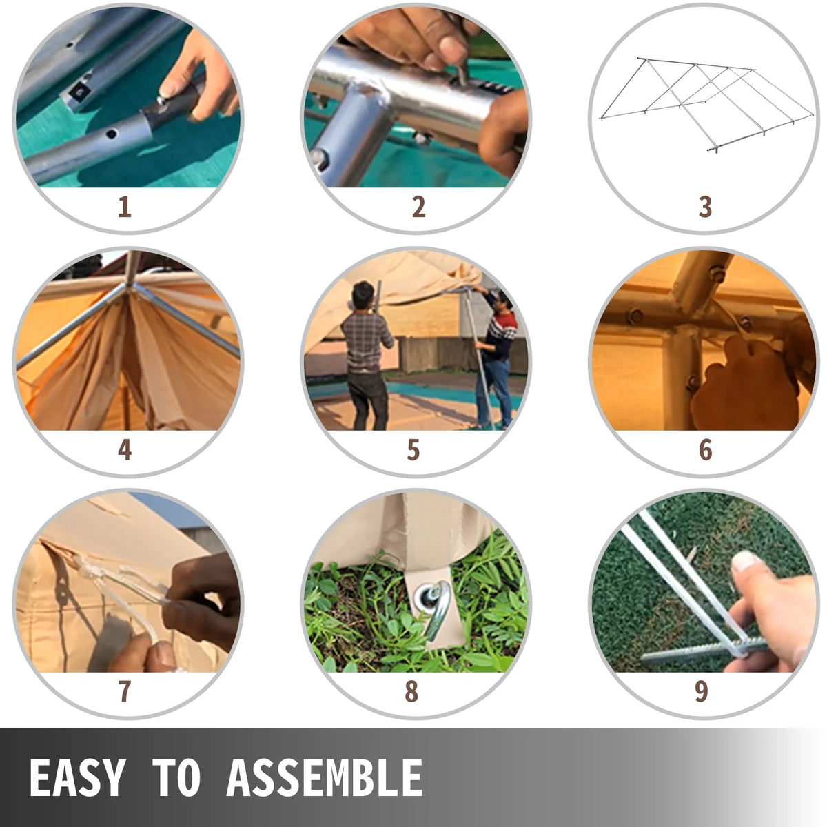 Canvas Wall Tent 10x12ft with Stove Hole Z78771