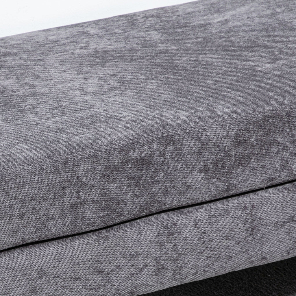 48" Dark Gray End of Bed Bench with Steel Legs O4323