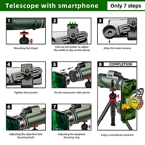 16X52 High Power Prism Compact Monocular Telescope Z42226