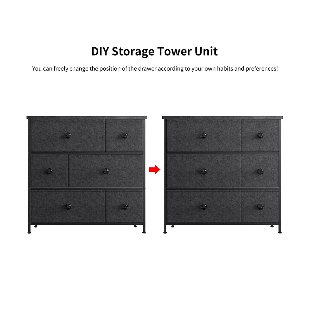 6 Drawer Steel Frame Storage Organizer Dresser X5720