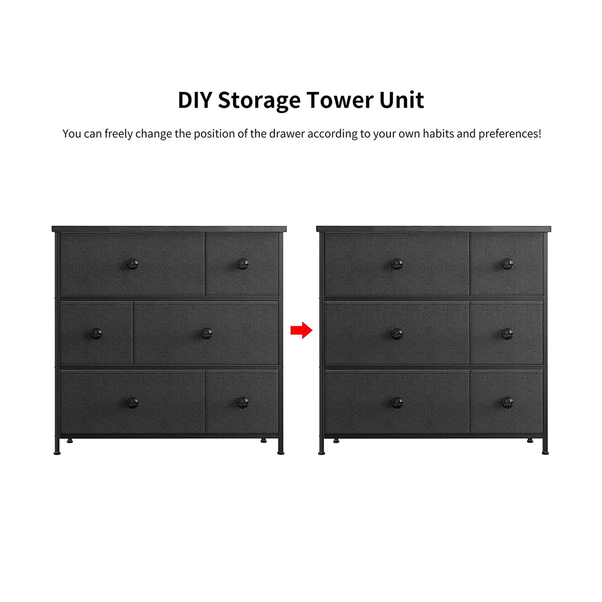 6 Drawer Steel Frame Storage Organizer Dresser X5720