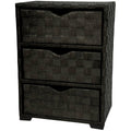 25" Black Natural Fiber Chest of Drawers K19767