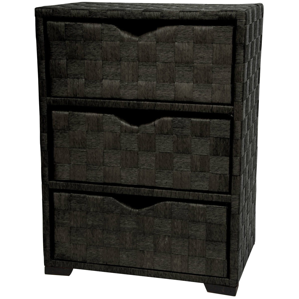 25" Black Natural Fiber Chest of Drawers K19767
