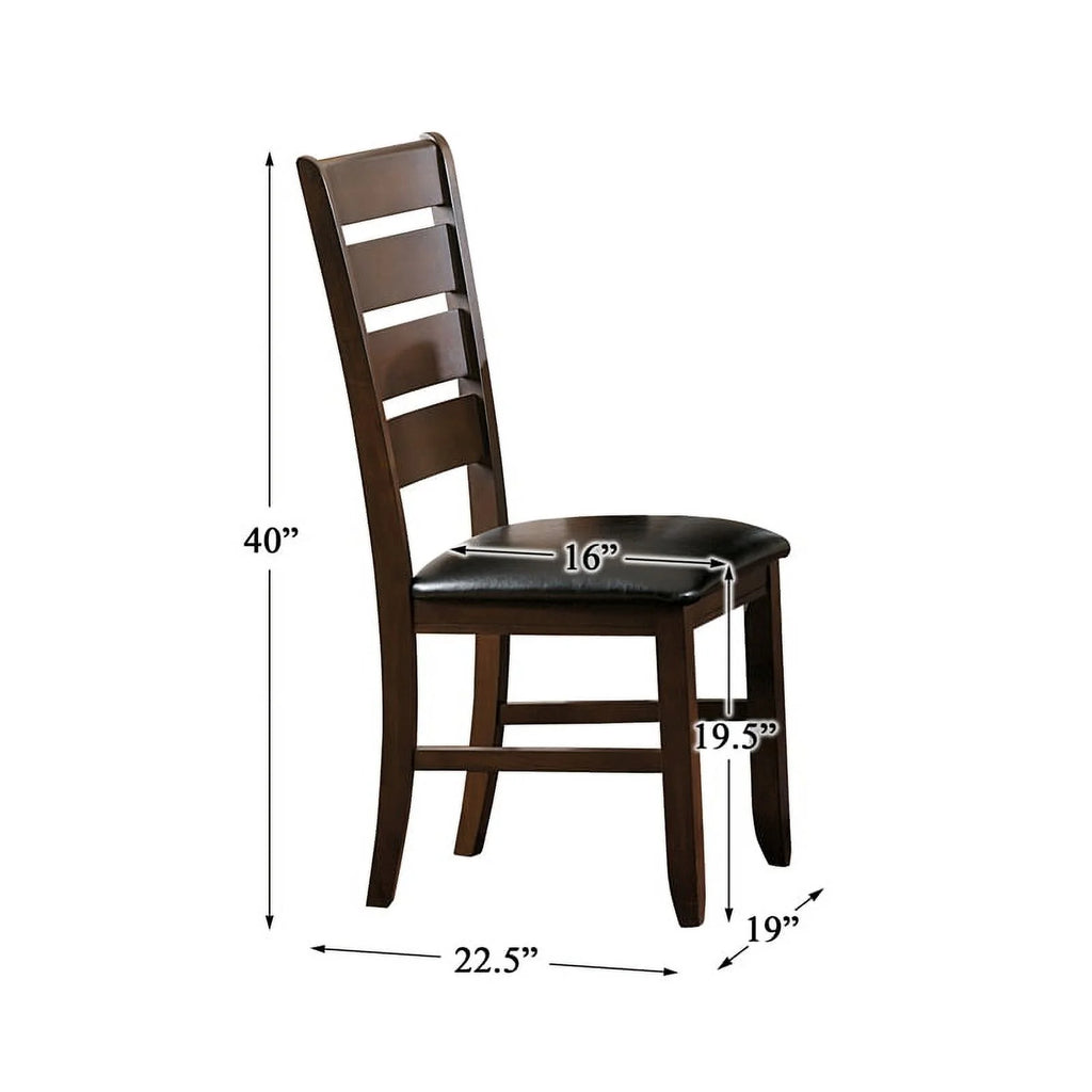 Dark Oak Wood Dining Chair Set of 2 F980