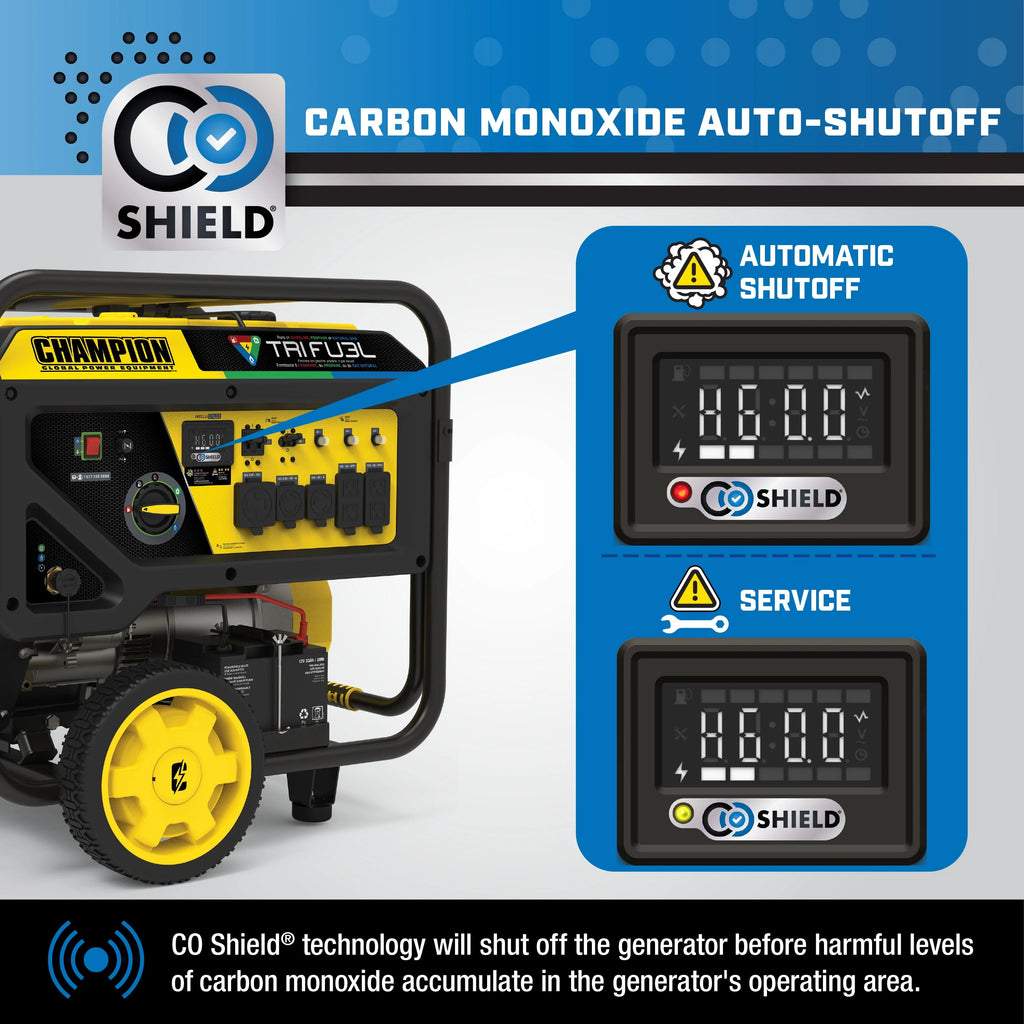 12,000-Watt Tri-Fuel Portable Generator with Electric Start C595606