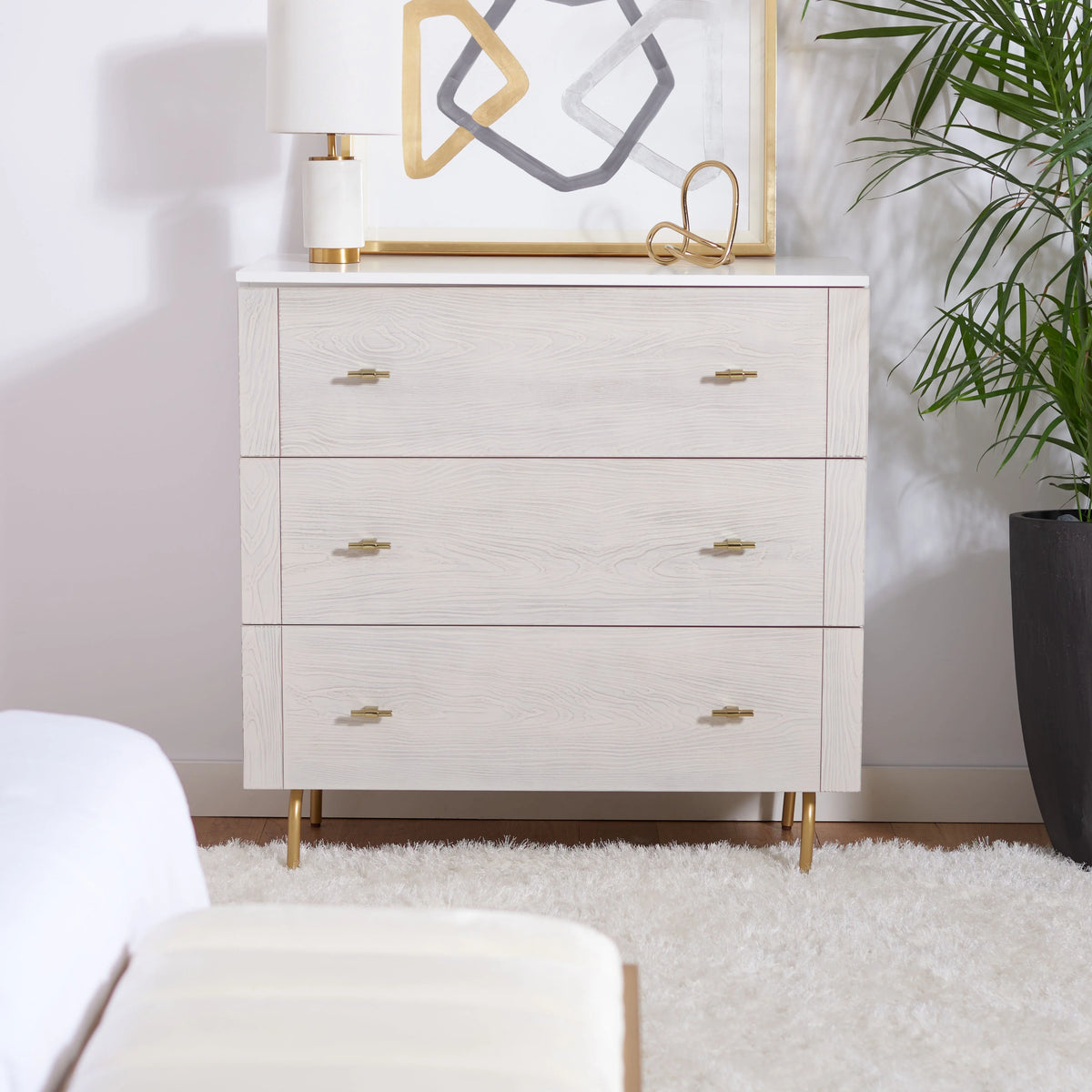 Black 3 Drawer Chest J4426
