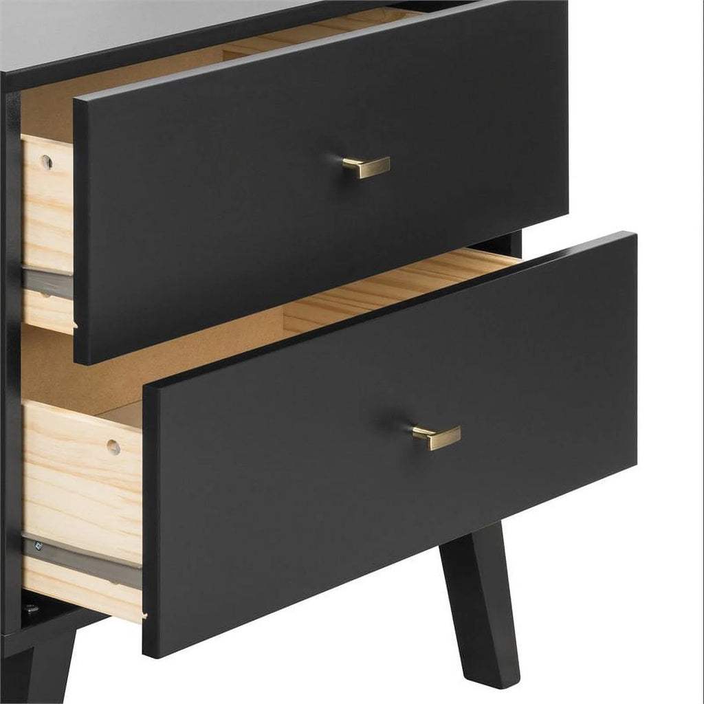 Black 2 Drawer Tall Nightstand M627032