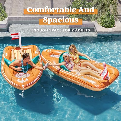 Inflatable Boat Pool Float with Cooler O13287