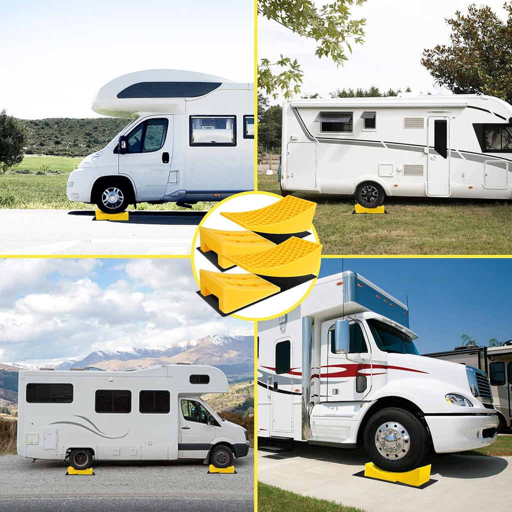 2 Pack Camper Leveler with Chocks and Rubber Grip Mats E933482