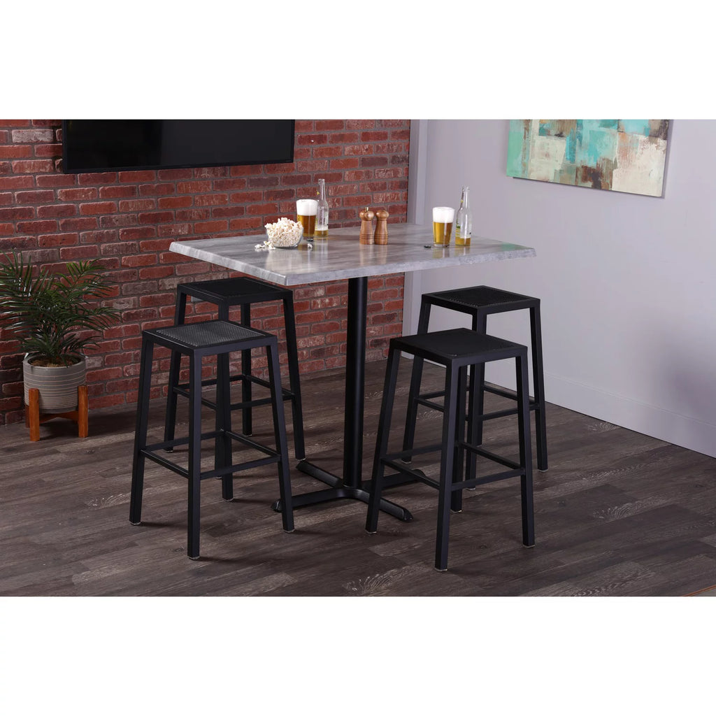 42" Black Square Table with White Ash Top K553073