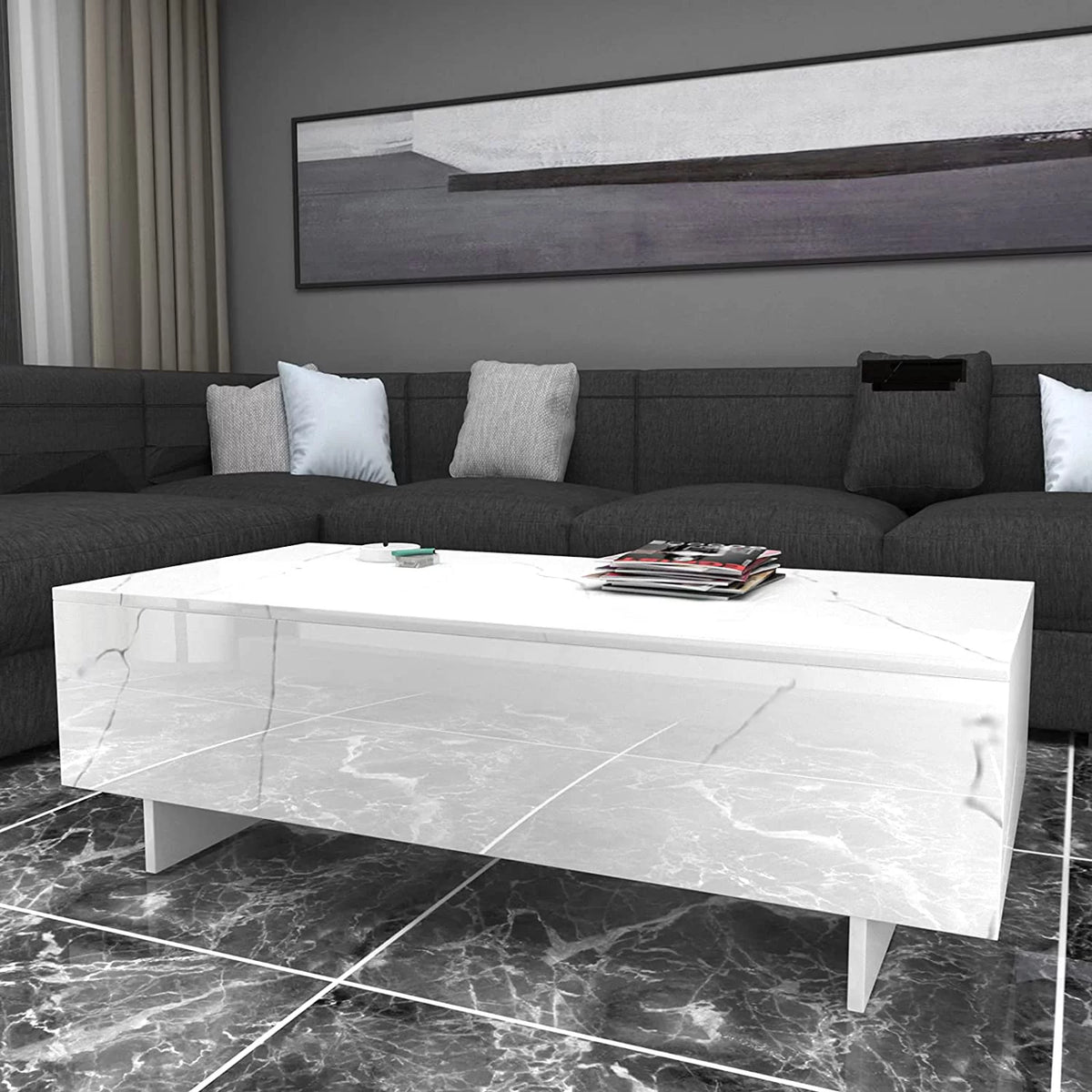 White High Gloss Coffee Table Y96362