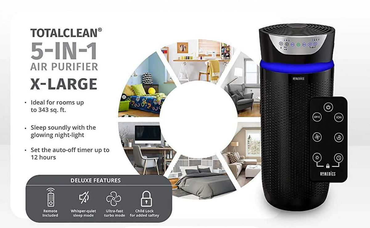 White 5-in-1 HEPA Tower Air Purifier N351531