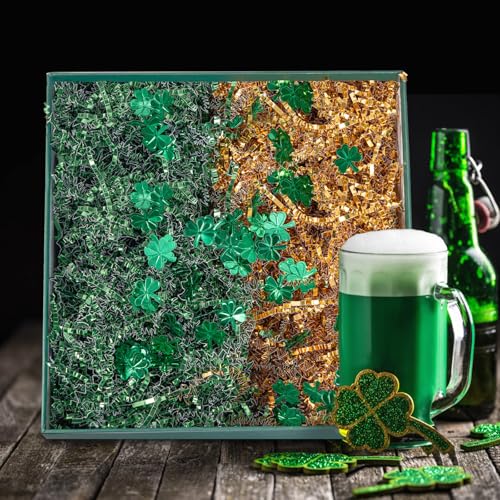 8.8oz Christmas Metallic Red Green Paper Shred W861509