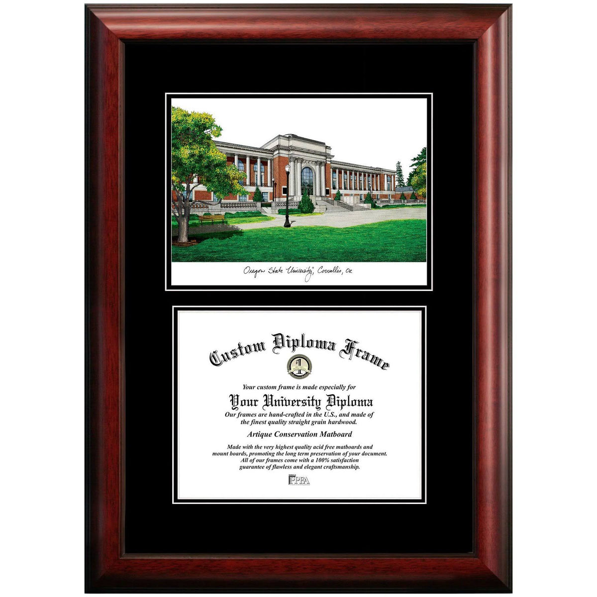 14 x 11 in. Satin Mahogany Diploma Frame G167770