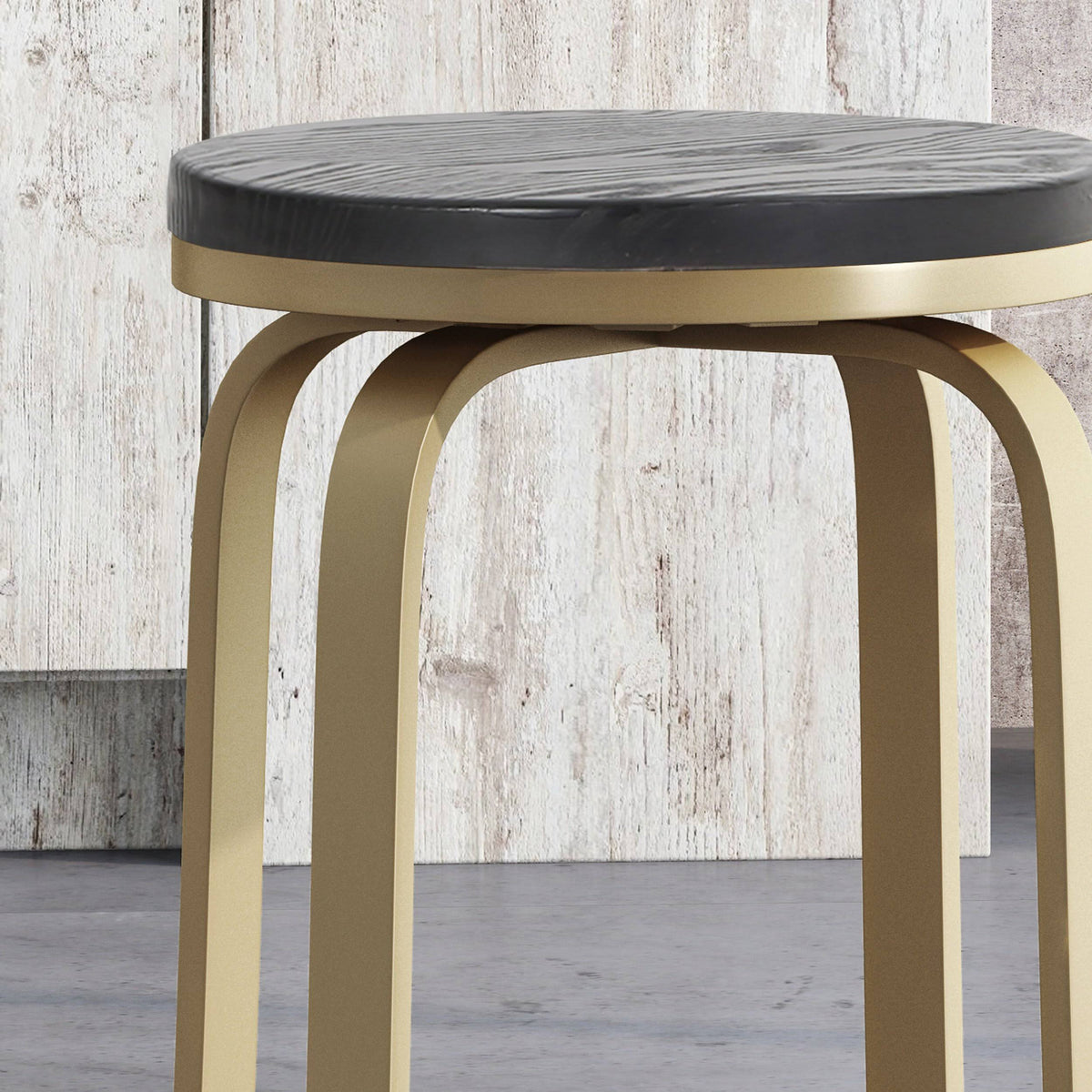 Blue Gold Swiveling Counter Stool Set of 2 E832
