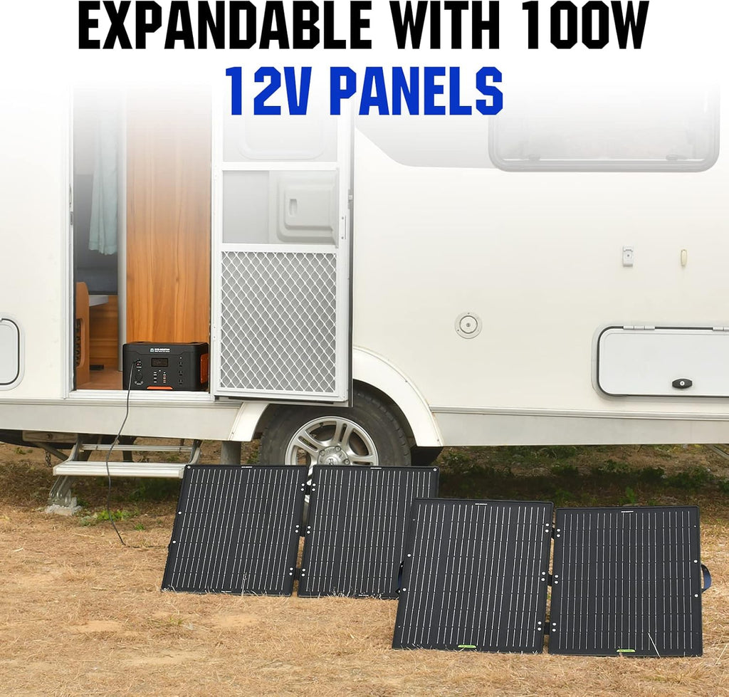 100W Portable Foldable Solar Panel Kit with Adjustable Kickstand Z10159