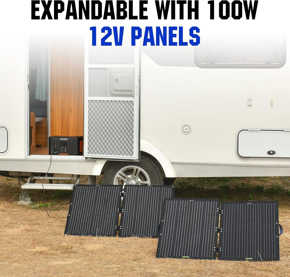 100W Portable Foldable Solar Panel Kit with Adjustable Kickstand Z10159