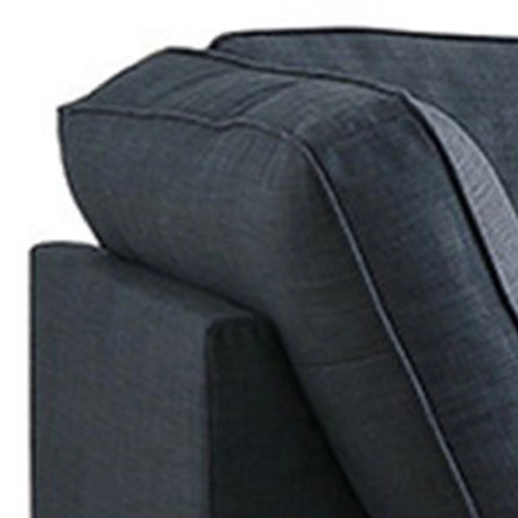 Blue Fabric L Shape Sectional Sofa with Reversible Chaise M76839
