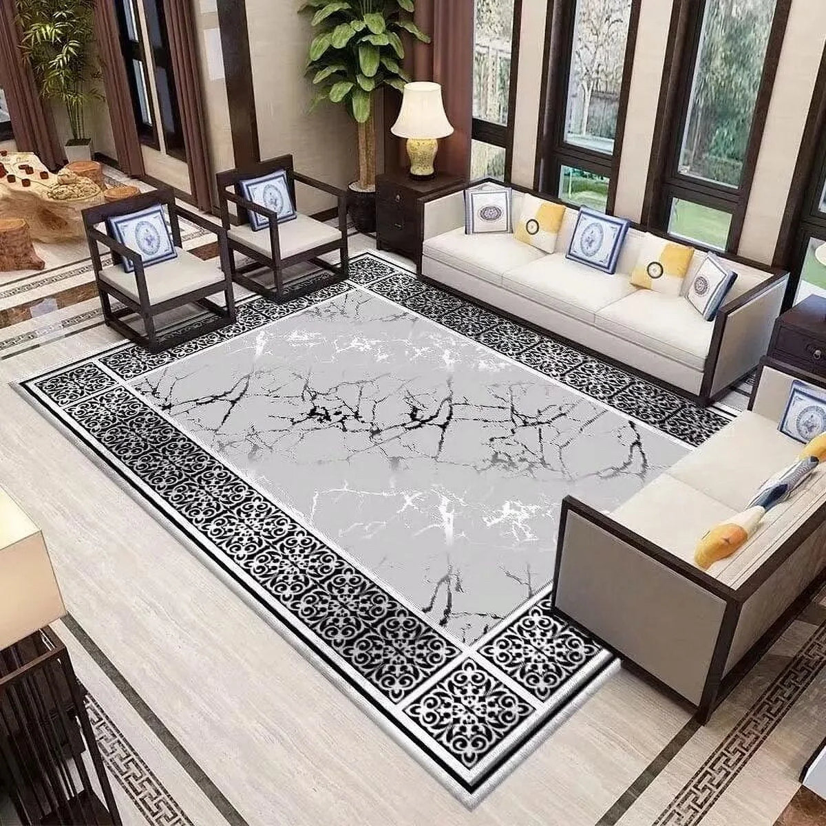 Living Room Carpet 160x230cm Soft Washable Area Rug N64422