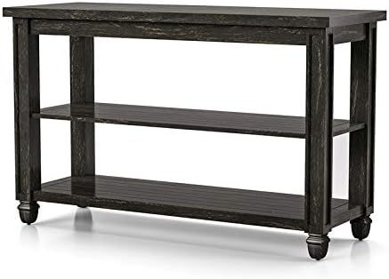 Antique Black Wood Sofa Table O658757