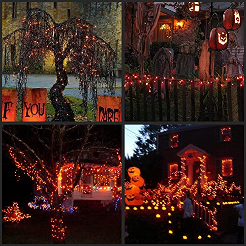 200 Orange LED Christmas Lights Black Wire 2 Strands 33 Feet M484160