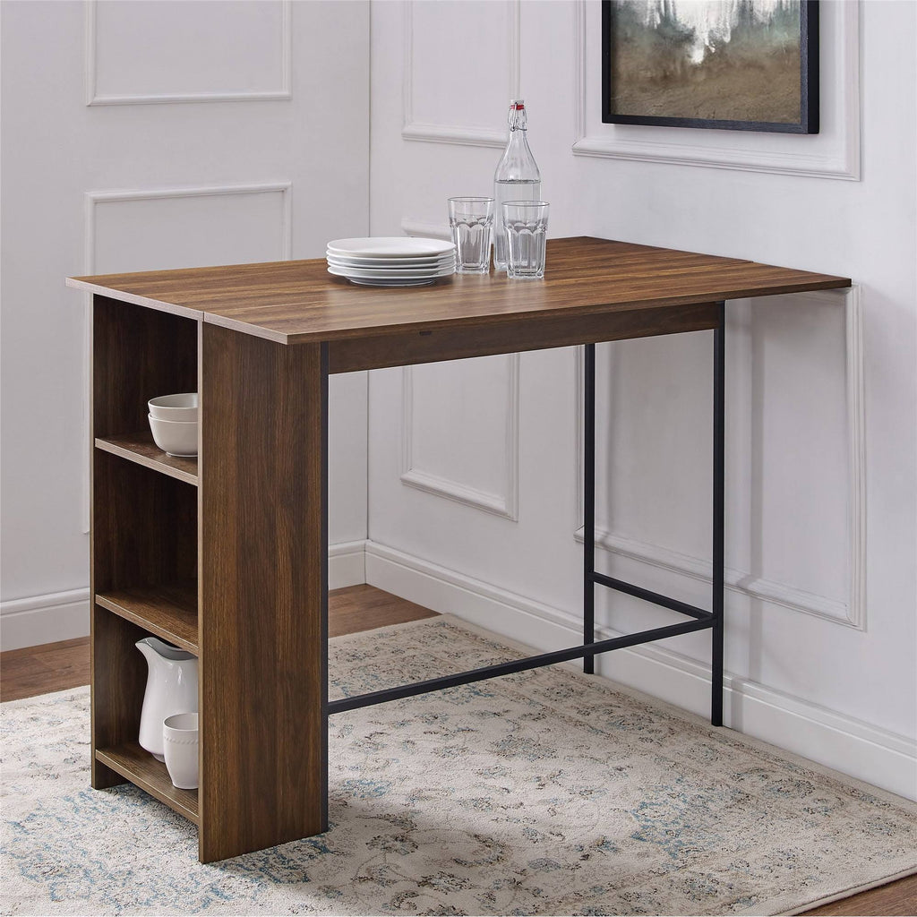 48-Inch Drop Leaf Storage Counter Table K3148
