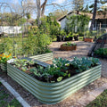 17" Tall L-Shaped Modular Corrugated Metal Raised Garden Beds G7849