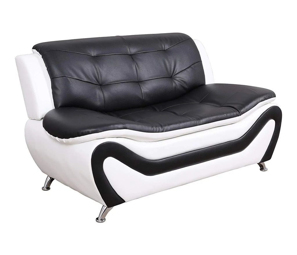 2 Piece Modern Sofa Set, Black & White X19163