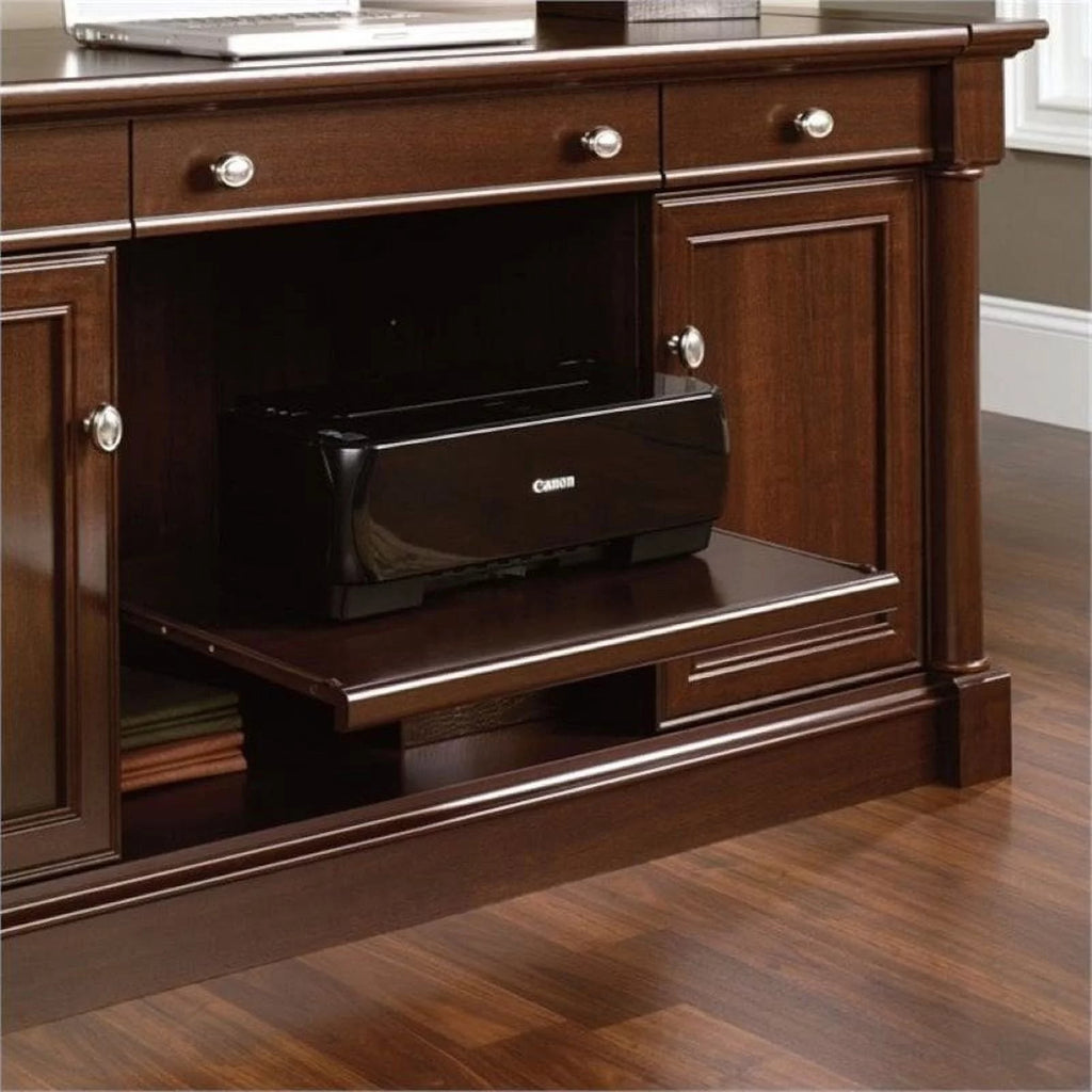Cherry Credenza Computer Desk with Storage V643