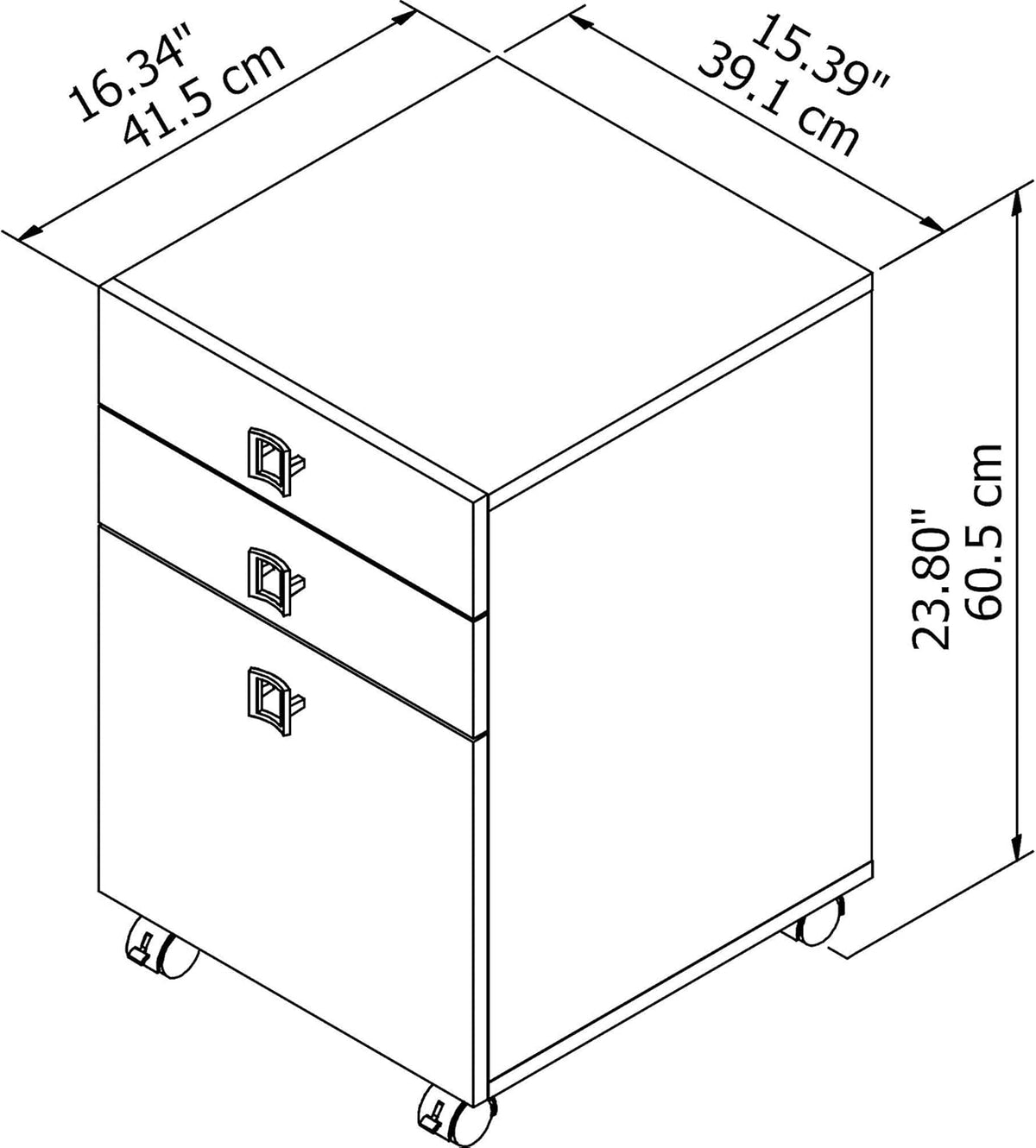 3 Drawer Mobile File Cabinet A679