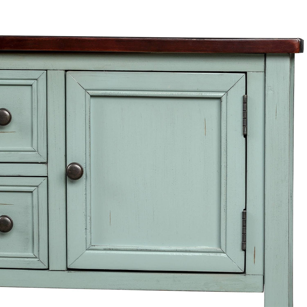 Dark Blue Sideboard Console Table with Bottom Shelf Z9249