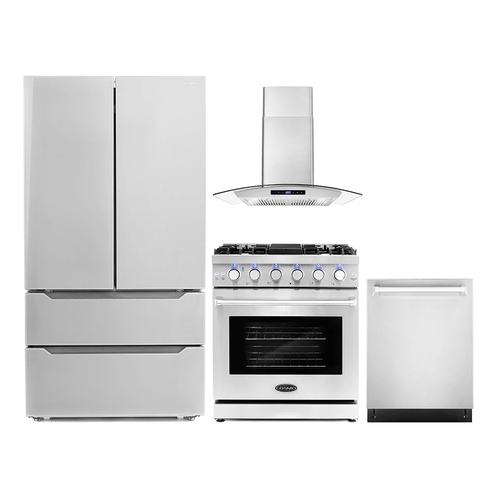 30 Gas Range, Wall Mount Range Hood, Refrigerator with Ice Maker and Dishwasher C462062