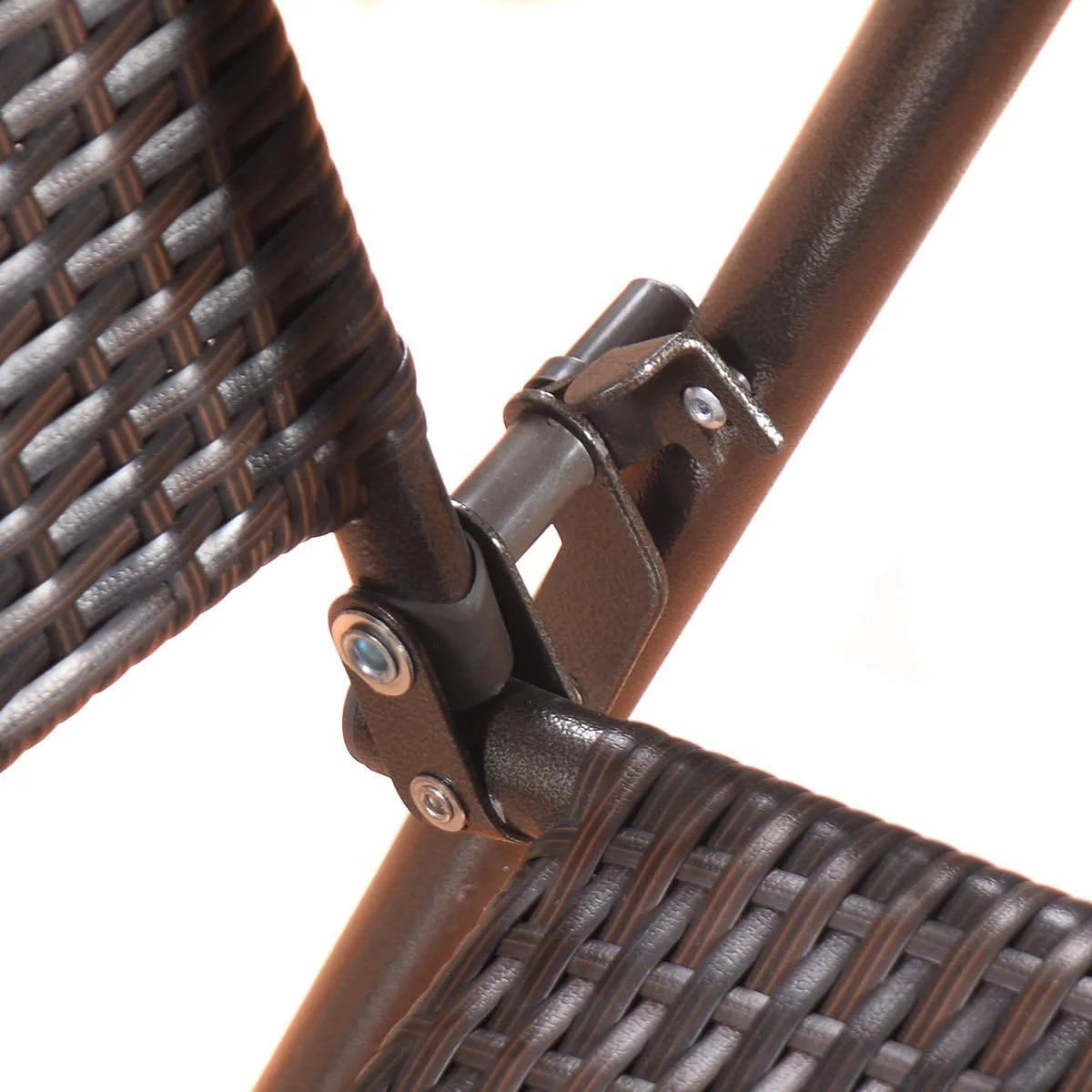 Lightweight Folding Wicker Patio Chairs with Armrest & Footrest Y253041
