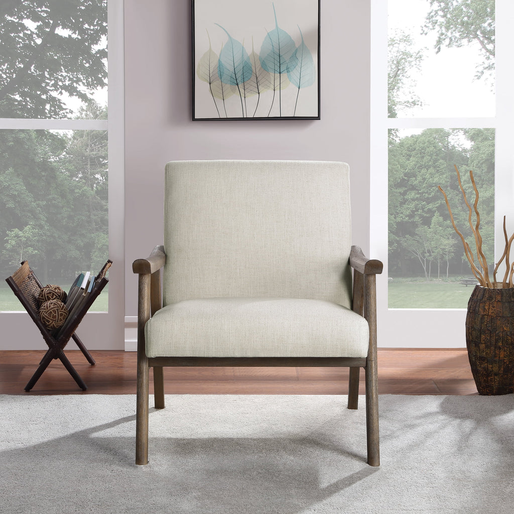 Linen White Fabric Armchair N47459