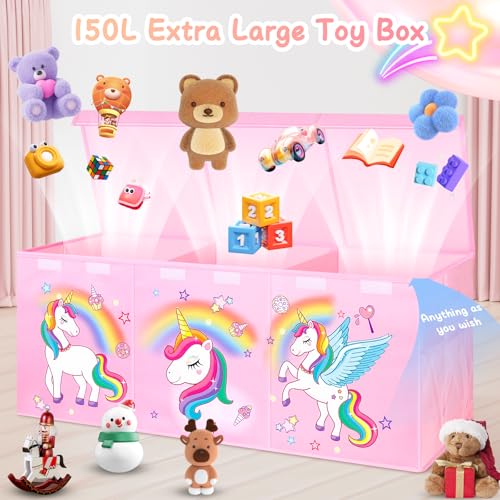 Pink Collapsible Toy Box with Lids E423