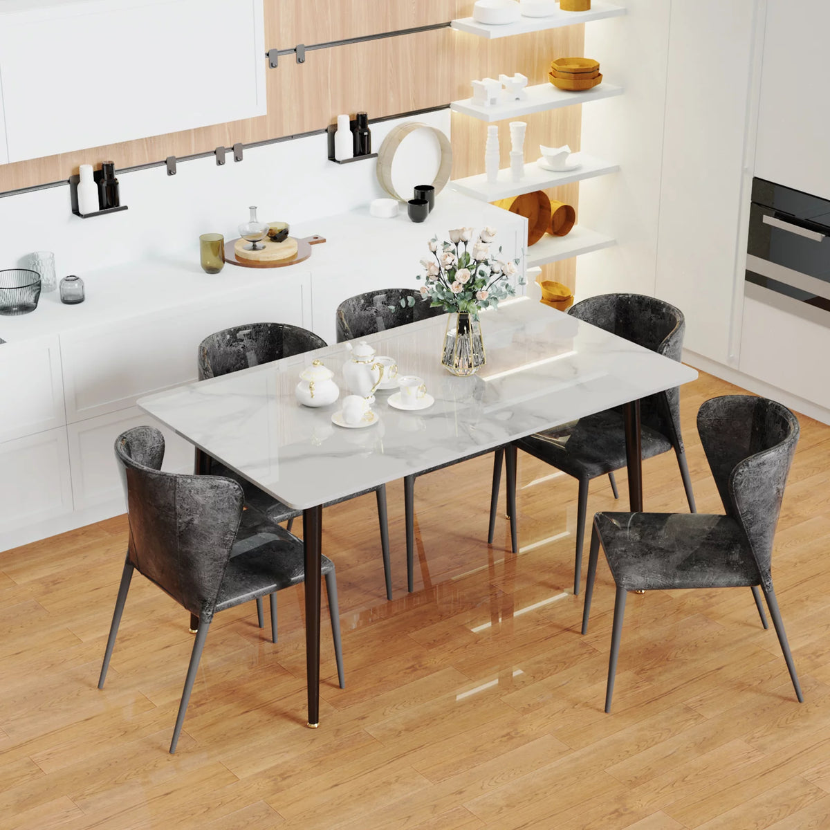 Sintered Stone Dining Table with Metal Legs M772786