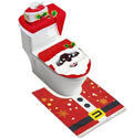 Black 4 Pcs Christmas Toilet Seat Cover Set Q782131