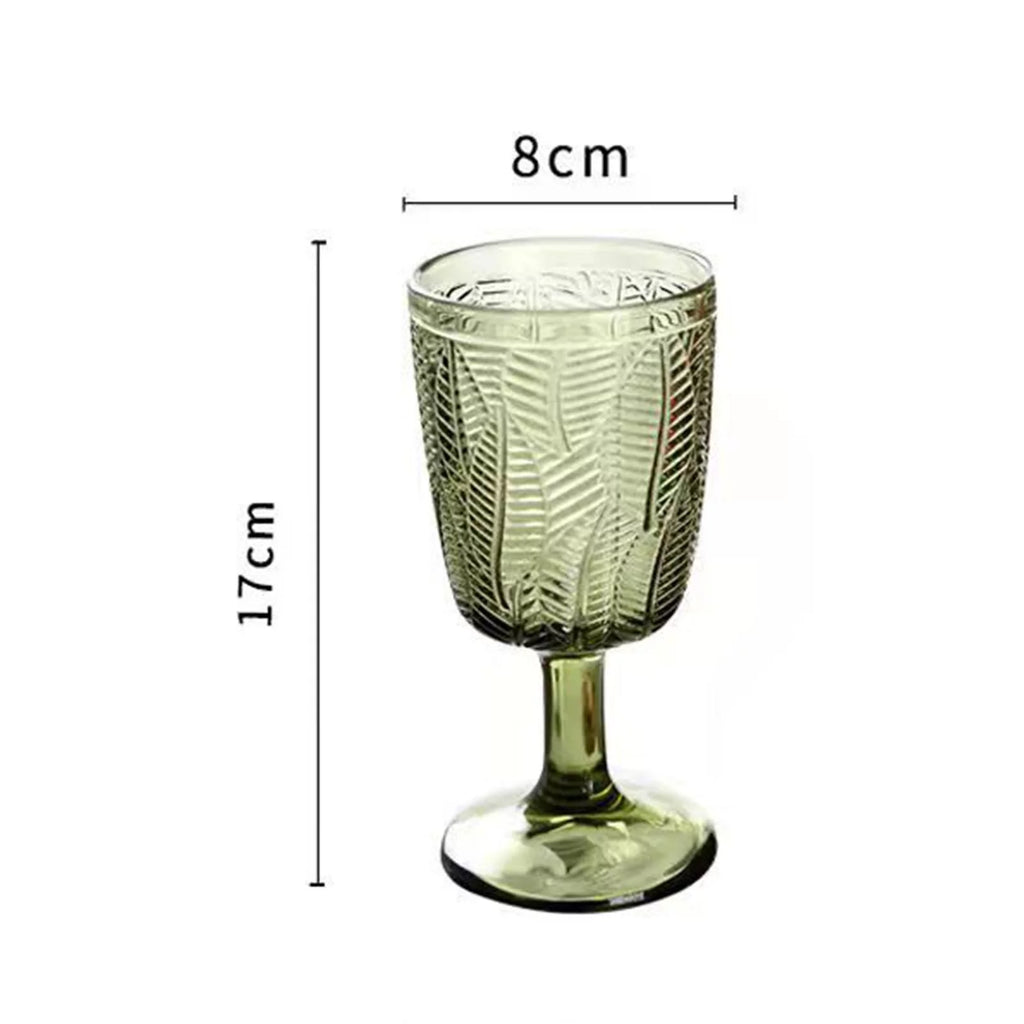 Green Embossment Texture Glass Goblet N625832