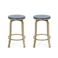 Blue Gold Swiveling Counter Stool Set of 2 E832