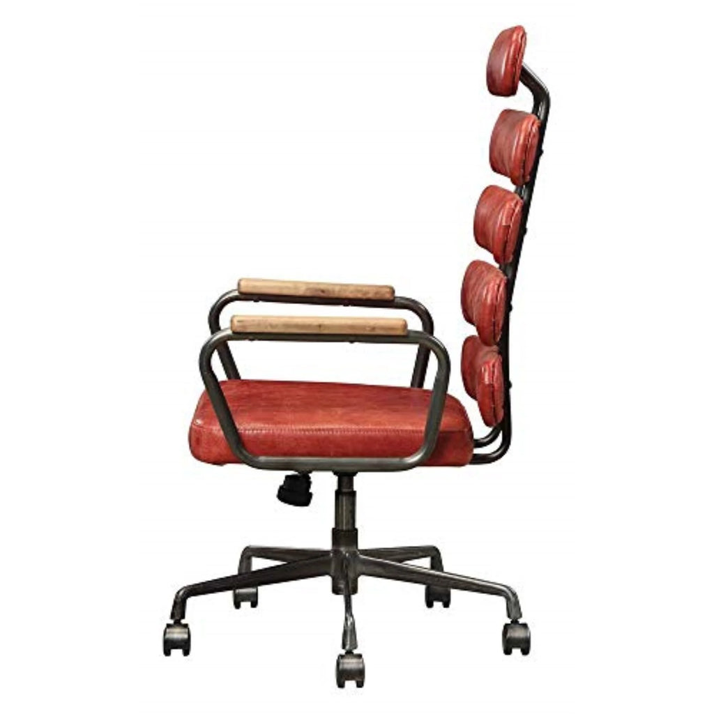 Antique Red Top Grain Leather Executive Office Chair P96524