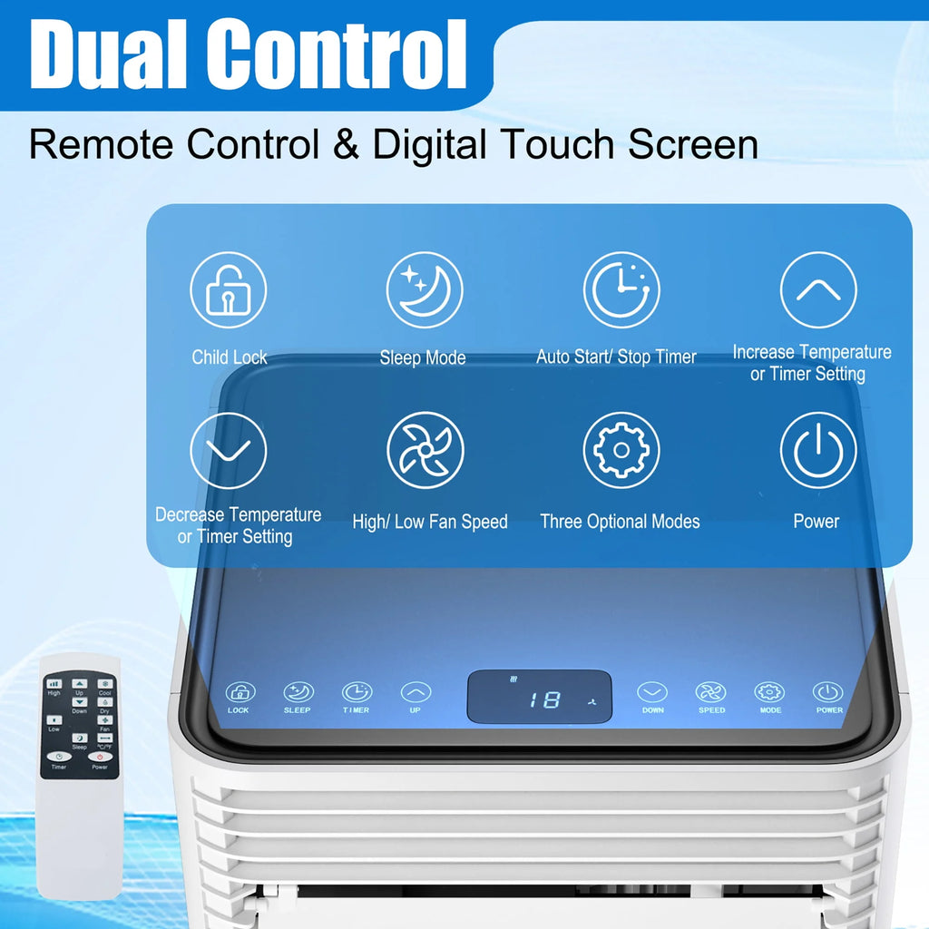 5000 BTU Portable Air Conditioner 3-in-1 Black D14362