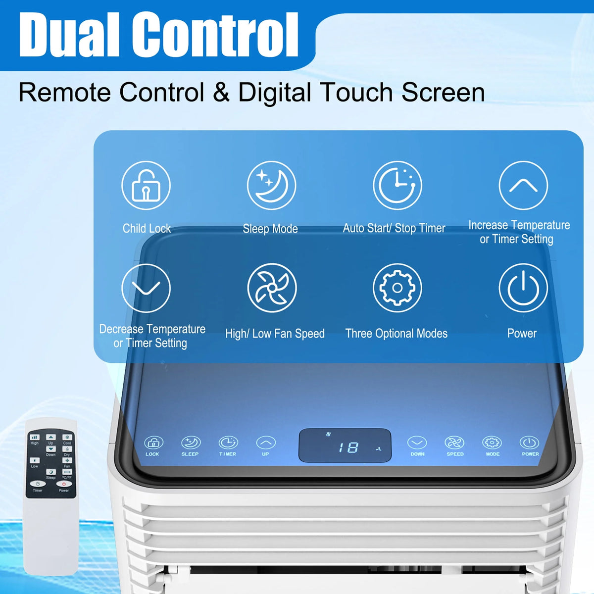 5000 BTU Portable Air Conditioner 3-in-1 Black D14362